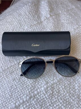 NWOT Cartier Sunglasses with Blue Gradient Lenses, never worn